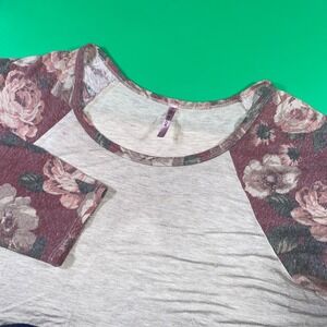 Cool Melon Women's Floral Raglan Top Casual‎ Long Sleeve Lightweight
